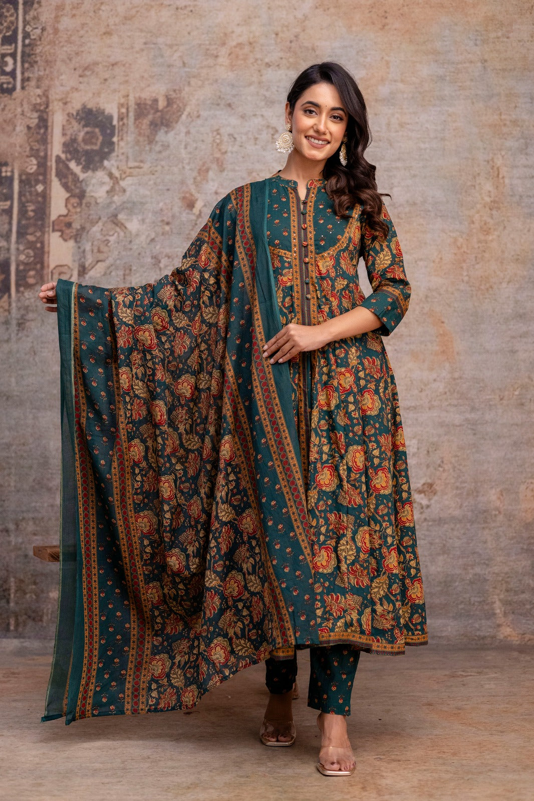 Rajrani- The Veda Teal Set