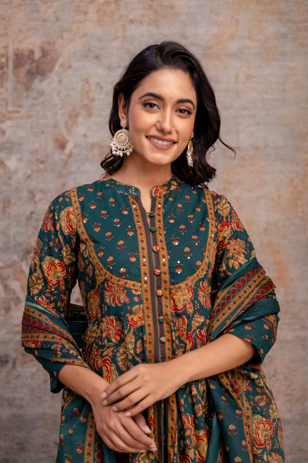 Rajrani- The Veda Teal Set