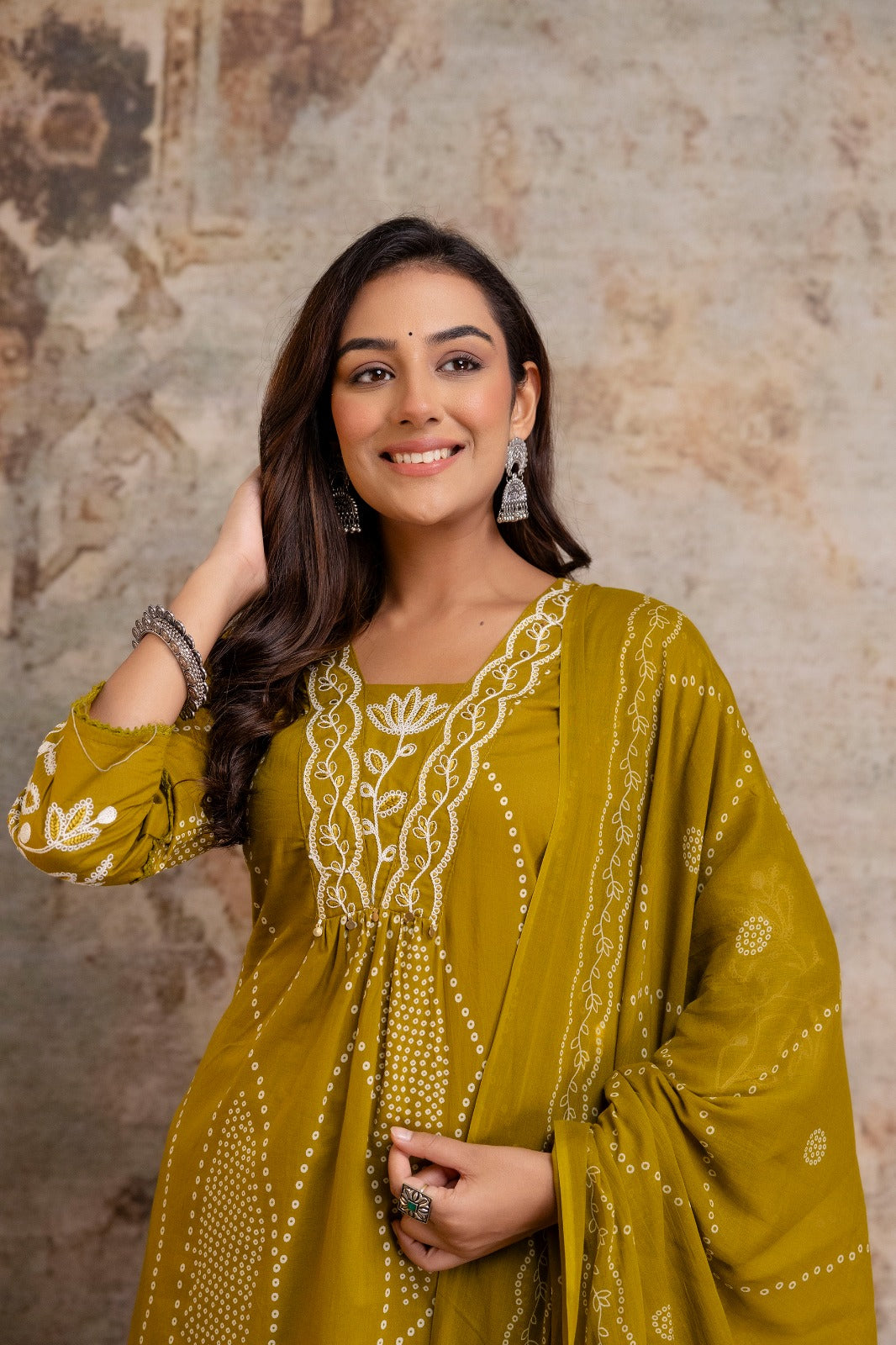 Pure cotton 3pc Green kurta set